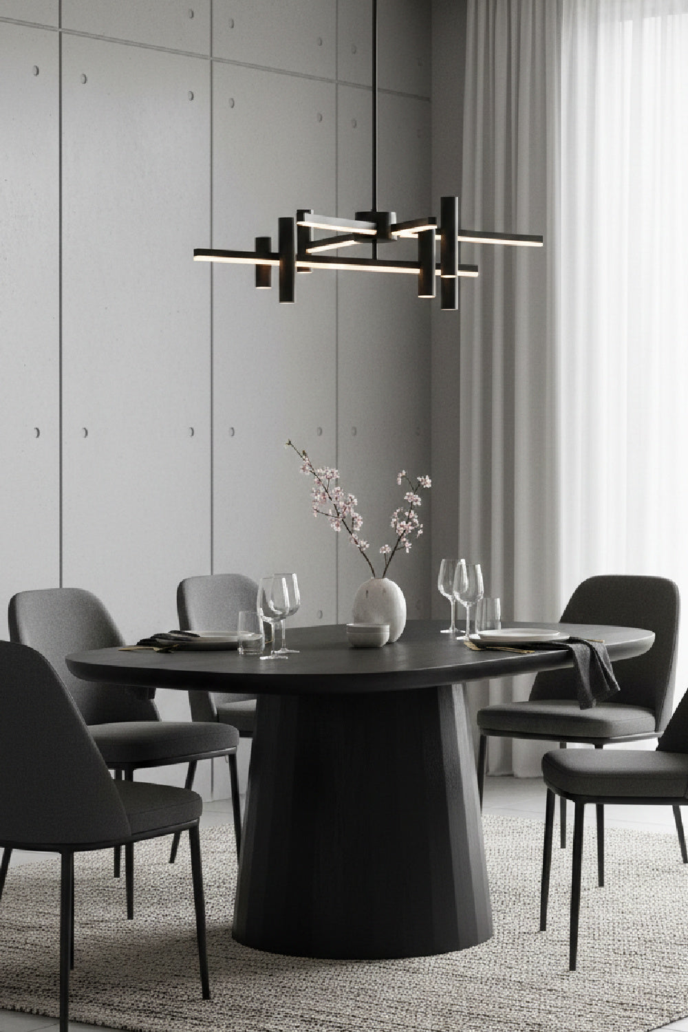 Modern European furniture - Black Acacia Dining Table - www.oroa.com