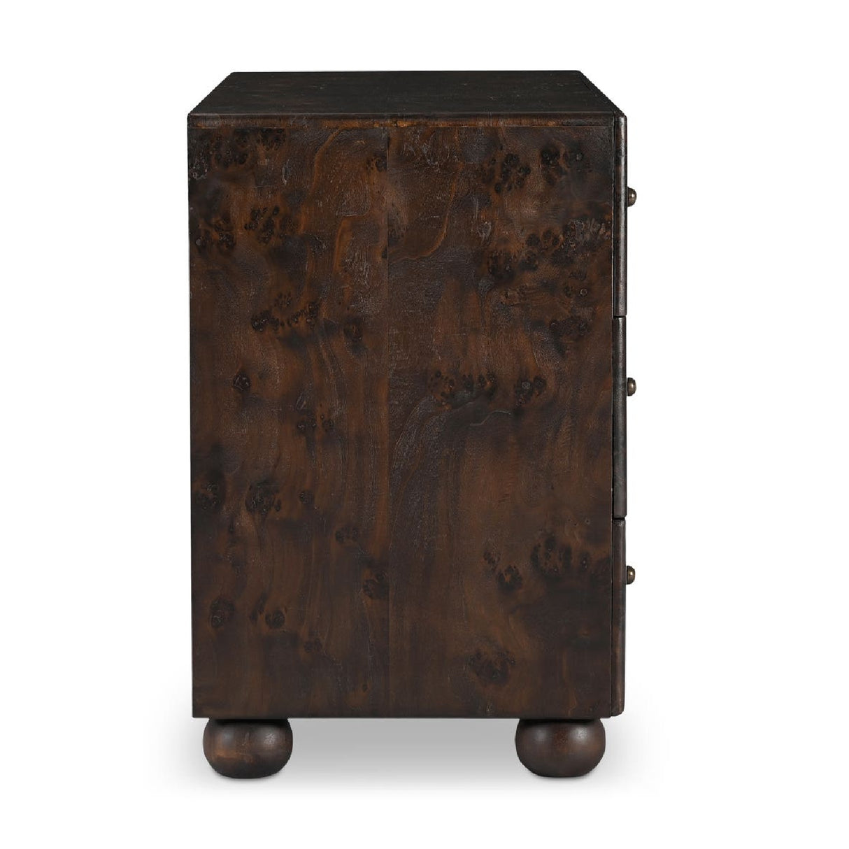 Modern or European furniture - Brown Burl 3-Drawer Nightstand - www.oroa.com