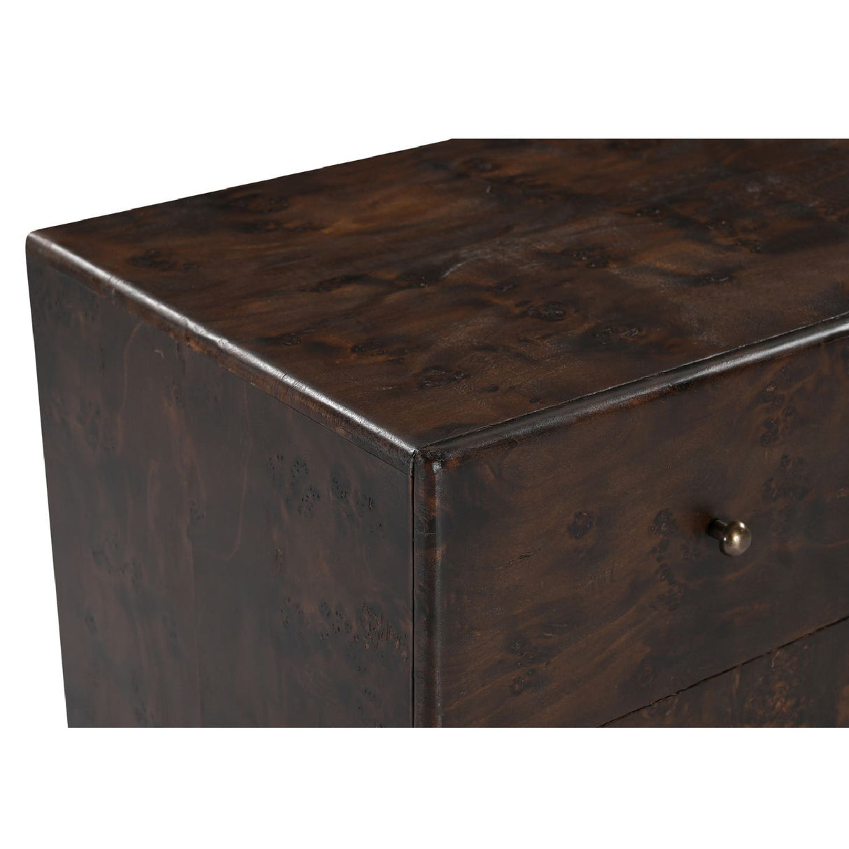Modern or European furniture - Brown Burl 3-Drawer Nightstand - www.oroa.com