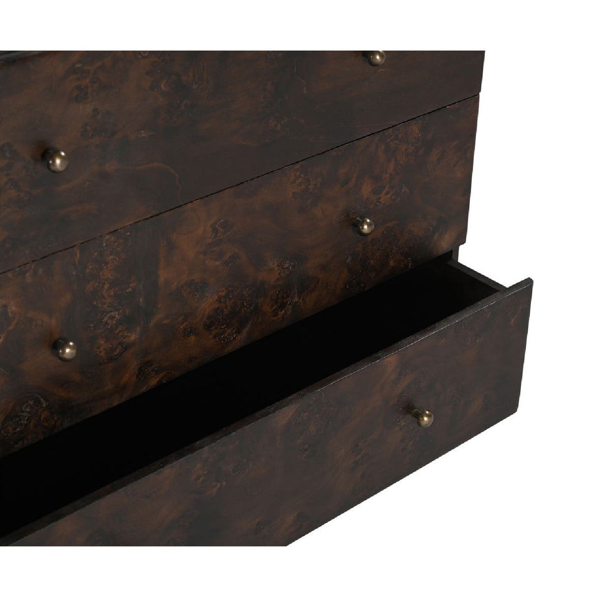 Modern or European furniture - Brown Burl 3-Drawer Nightstand - www.oroa.com