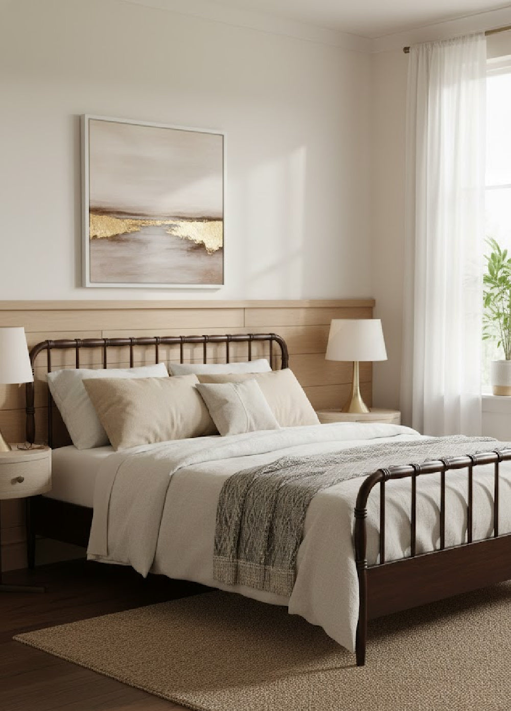 Modern European furniture - Acacia Wood Bed - www.oroa.com