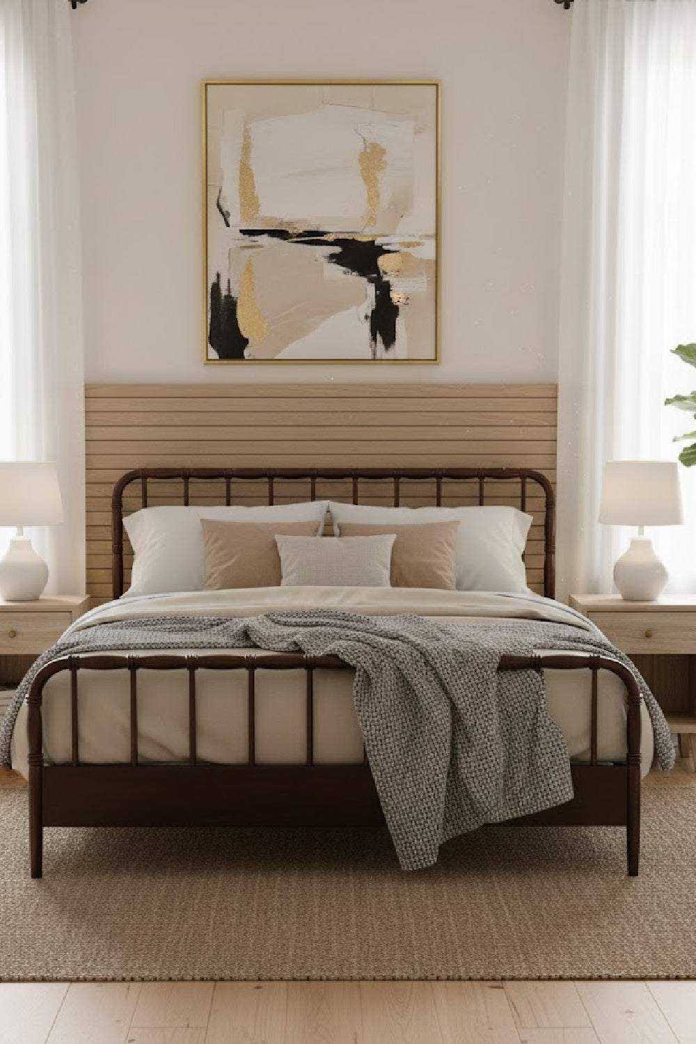 Modern European furniture - Acacia Wood Bed - www.oroa.com