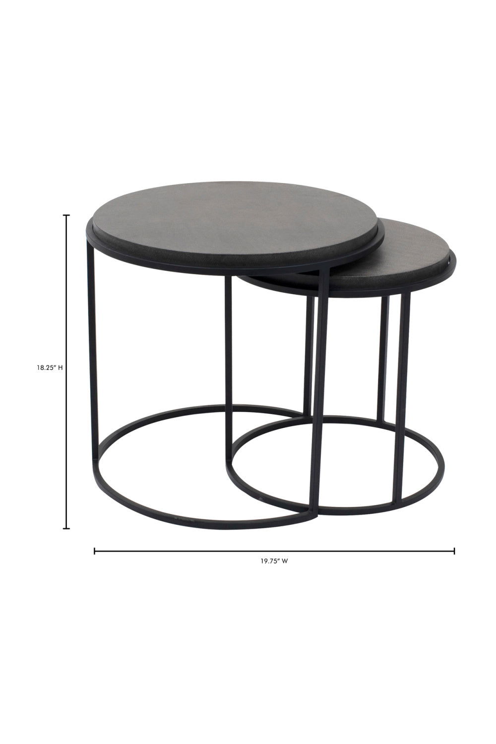 Modern European furniture - Black Lava Stone Nesting Tables (2) - www.oroa.com