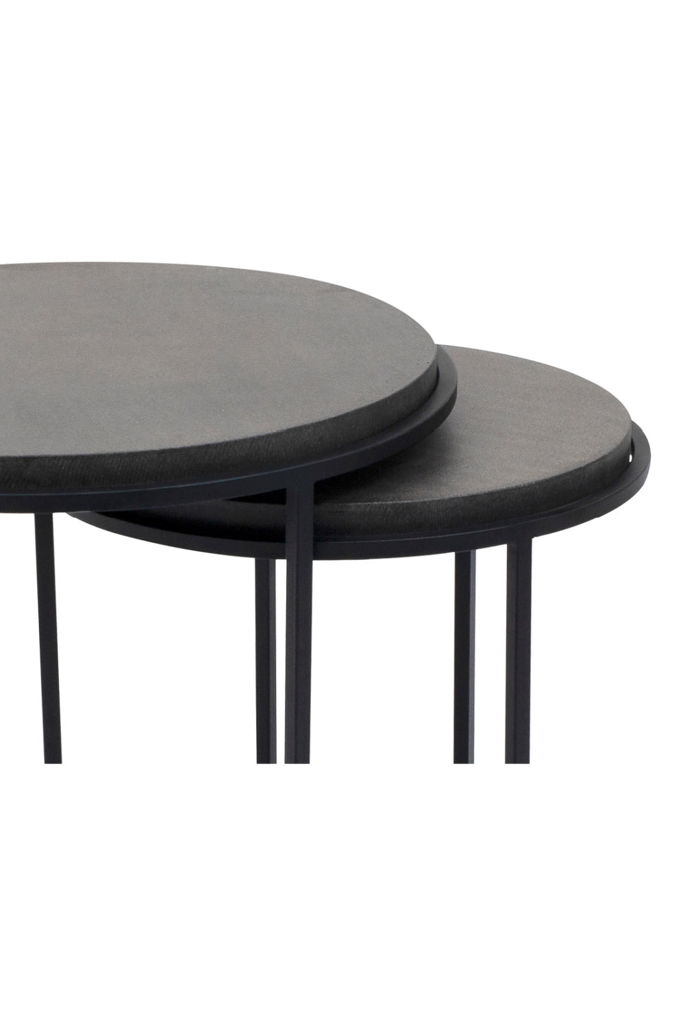 Modern European furniture - Black Lava Stone Nesting Tables (2) - www.oroa.com