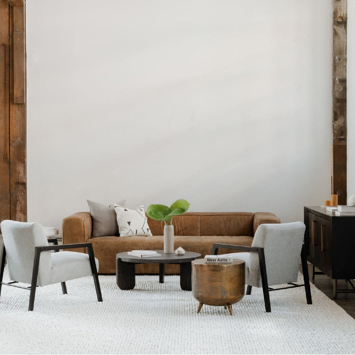 Modern European furniture - Acacia Legged Round Coffee Table - www.oroa.com