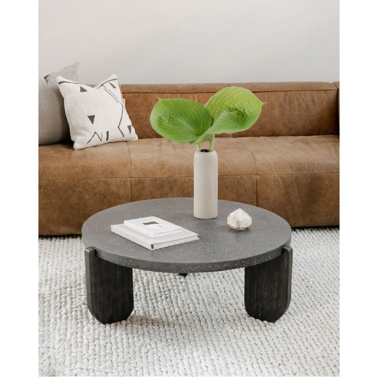 Modern European furniture - Acacia Legged Round Coffee Table - www.oroa.com