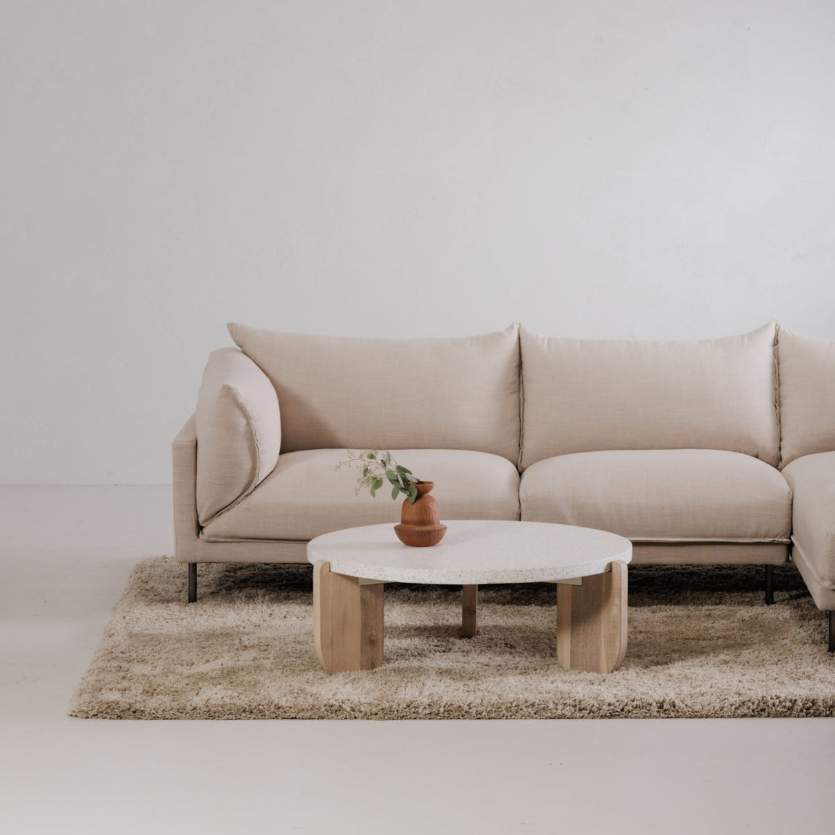 Modern European furniture - Acacia Legged Round Coffee Table - www.oroa.com