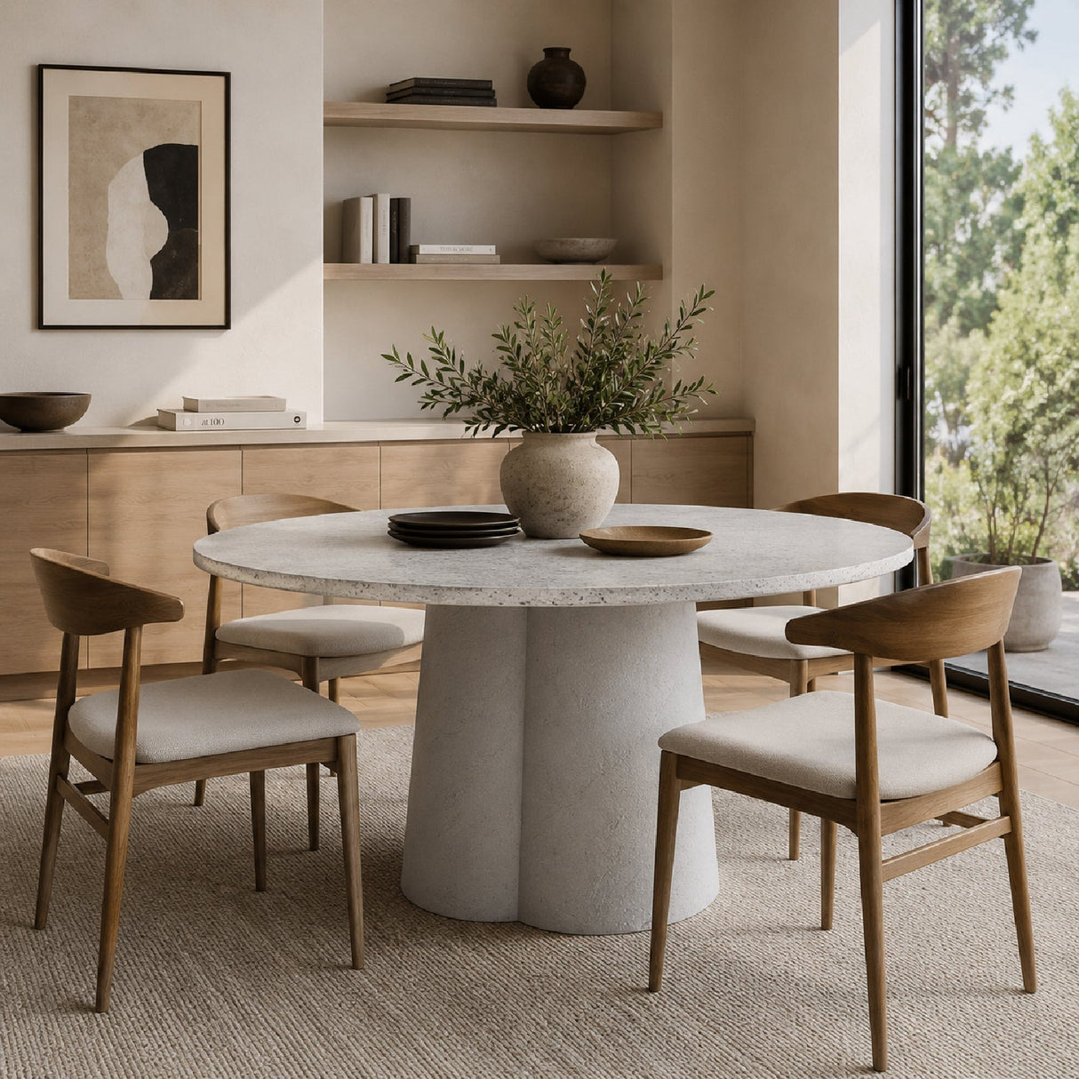 Modern European furniture - White Terrazzo Indoor/Outdoor Dining Table - www.oroa.com