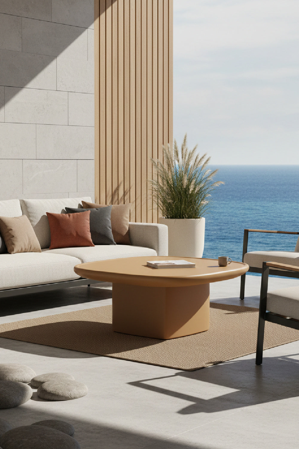 Oval Concrete Outdoor Coffee Table | Novi Living Manon