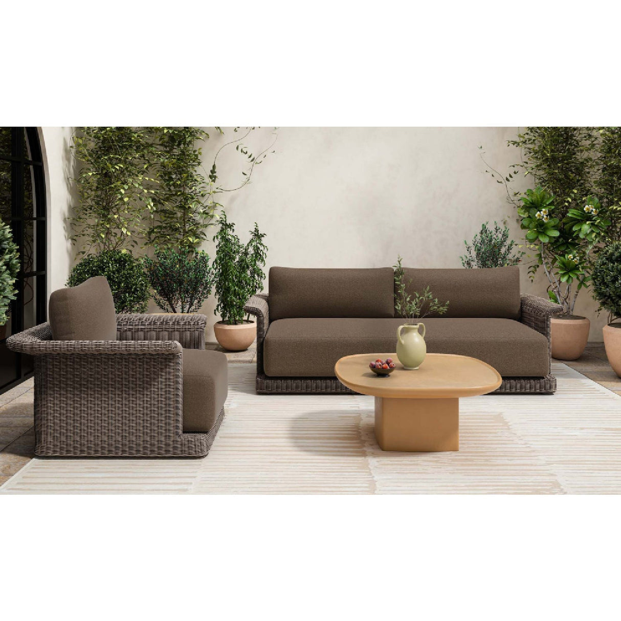Modern European furniture - Oval Concrete Outdoor Coffee Table - www.oroa.com