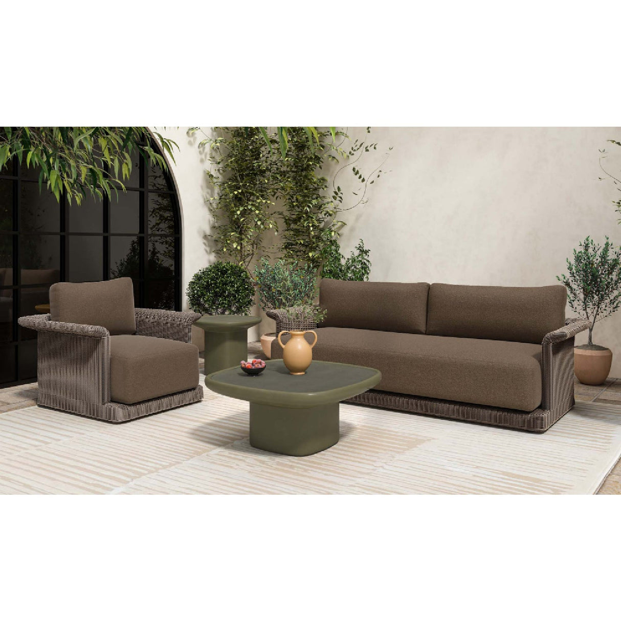 Modern European furniture - Oval Concrete Outdoor Coffee Table - www.oroa.com