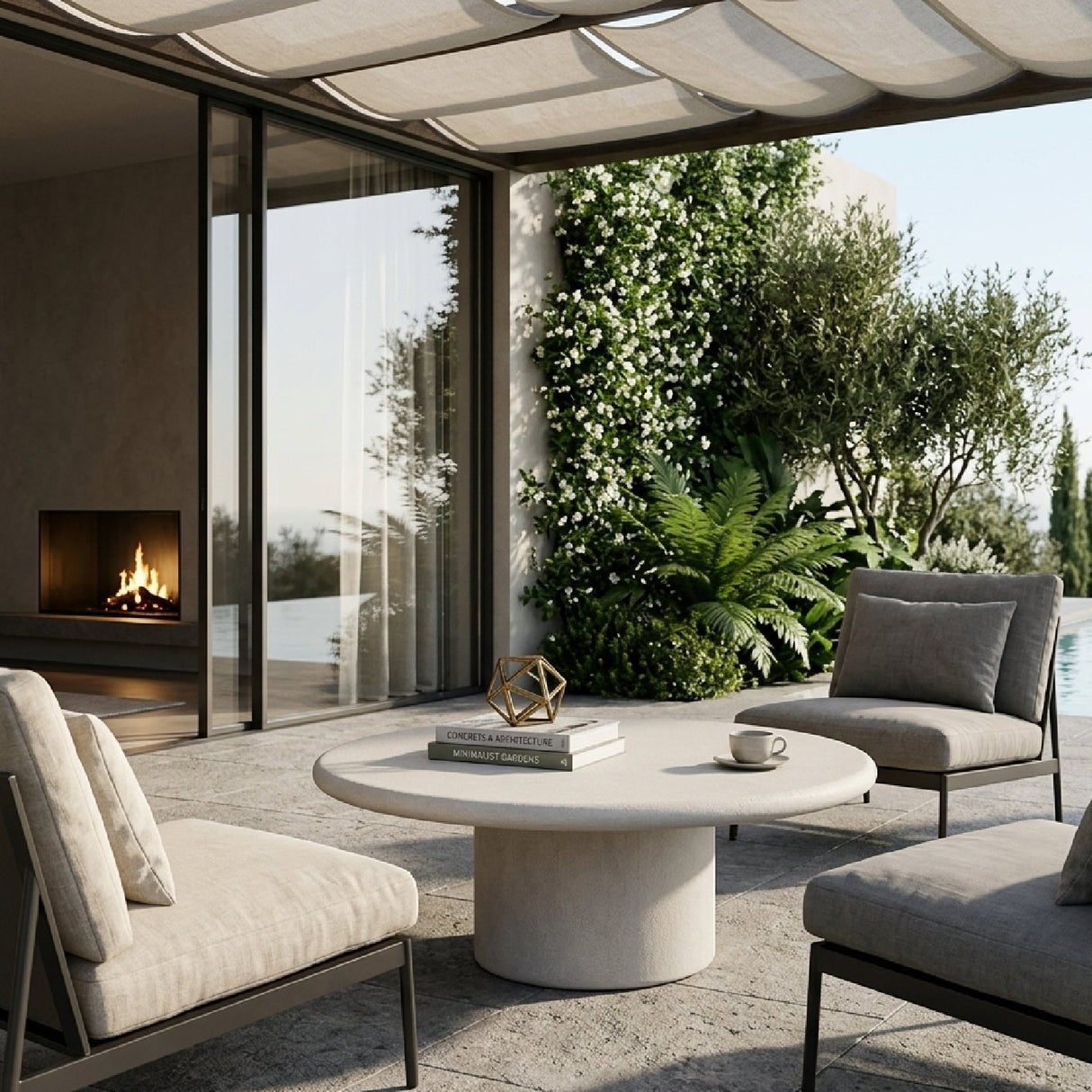 Modern European furniture - Outdoor Concrete Coffee Table - www.oroa.com