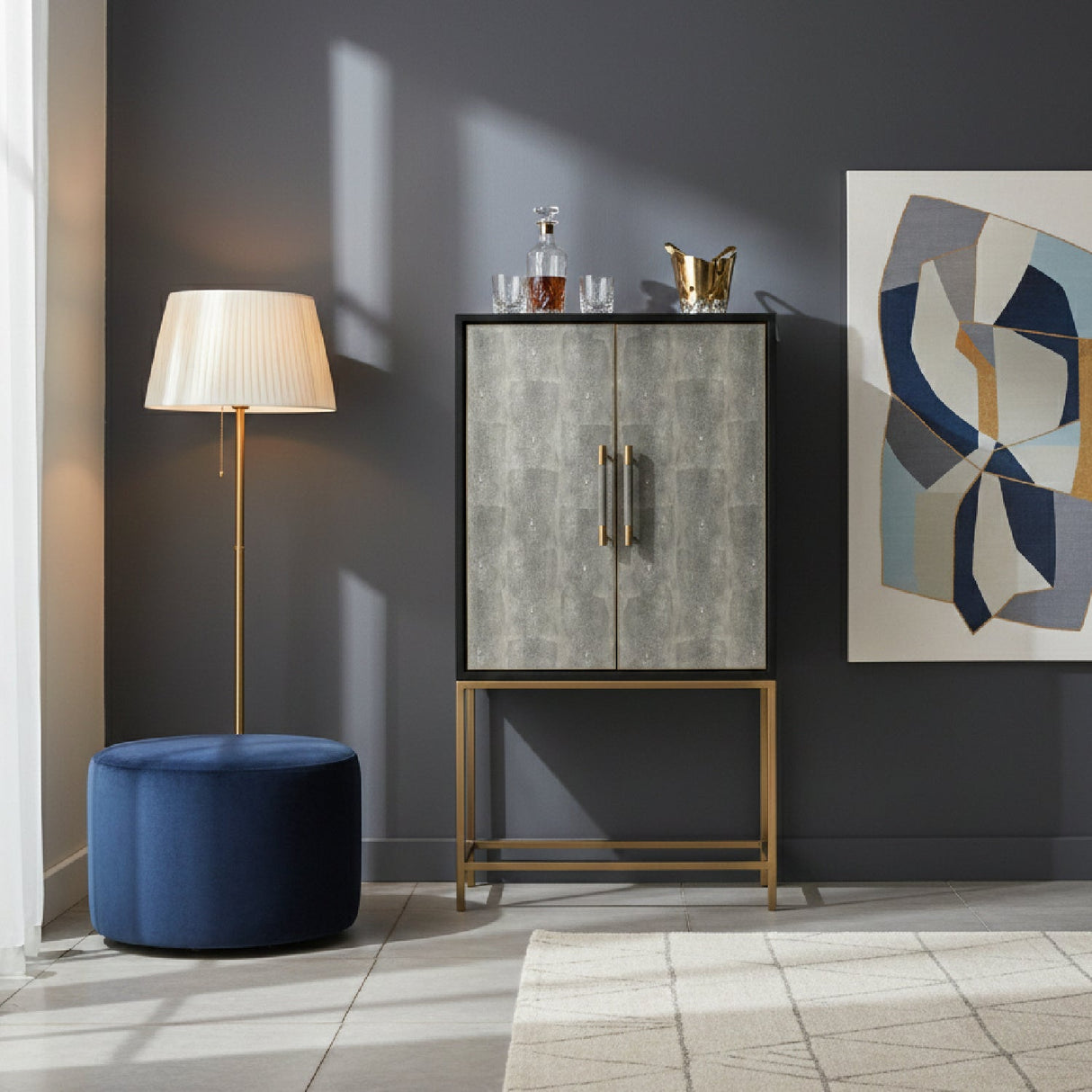 Modern European furniture - Solid Oak Bar Cabinet - www.oroa.com