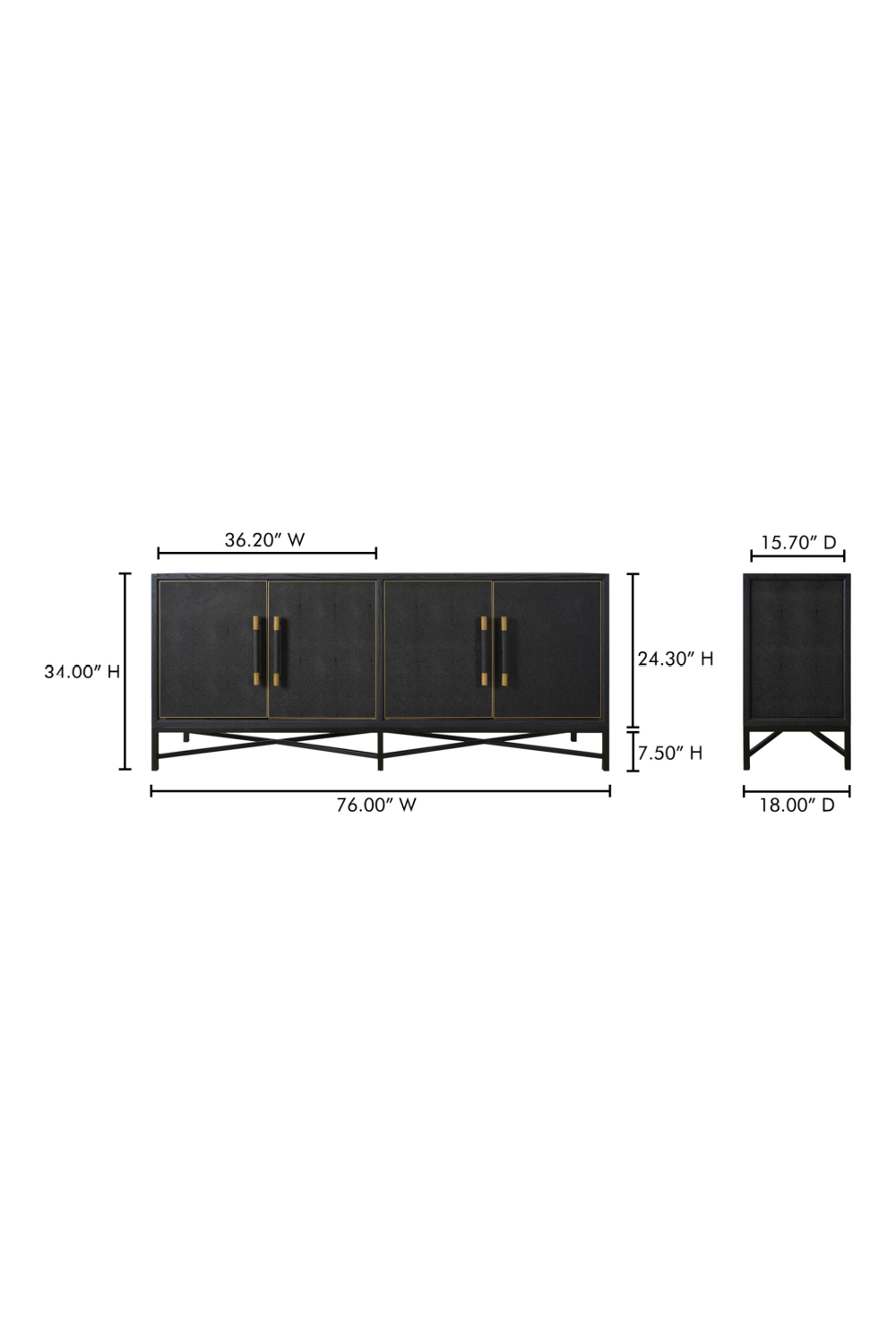 Modern European furniture - Vegan Leather 4-Door Sideboard - www.oroa.com