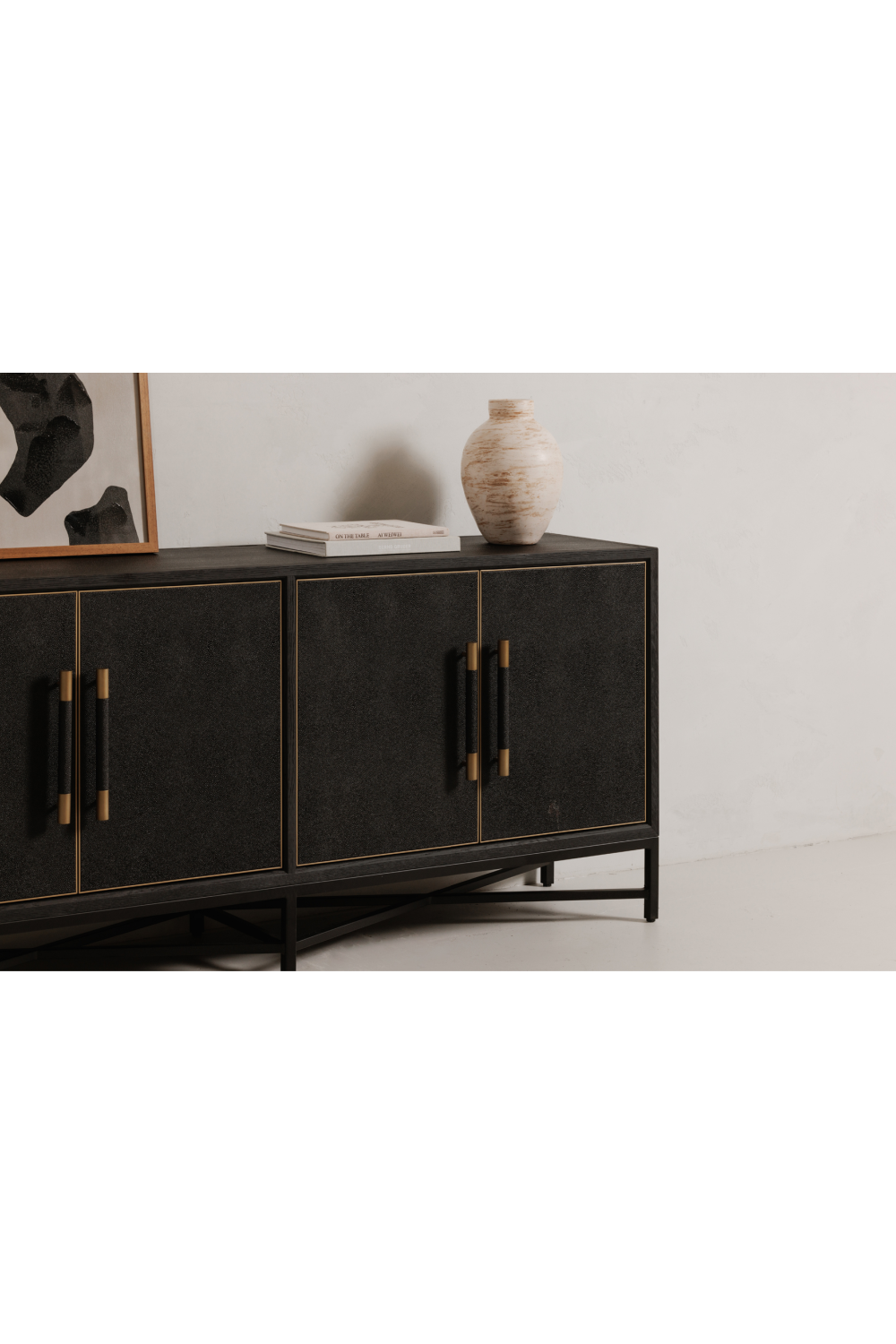 Modern European furniture - Vegan Leather 4-Door Sideboard - www.oroa.com