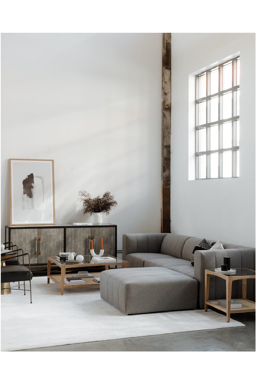 Modern European furniture - Vegan Leather 4-Door Sideboard - www.oroa.com