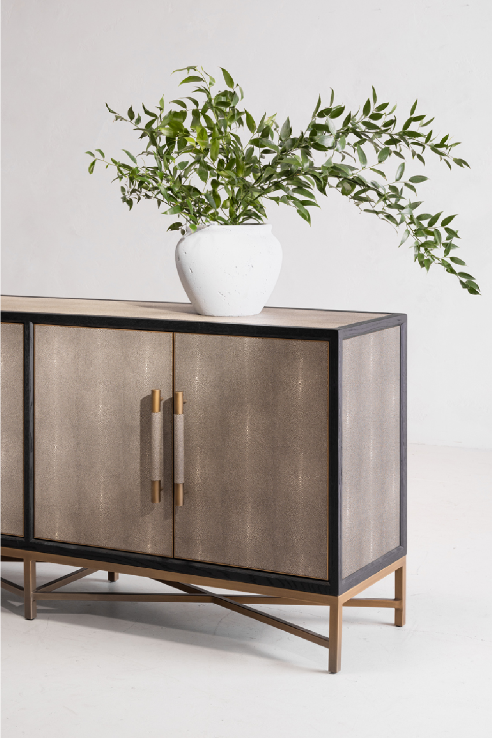 Modern European furniture - Vegan Leather 4-Door Sideboard - www.oroa.com