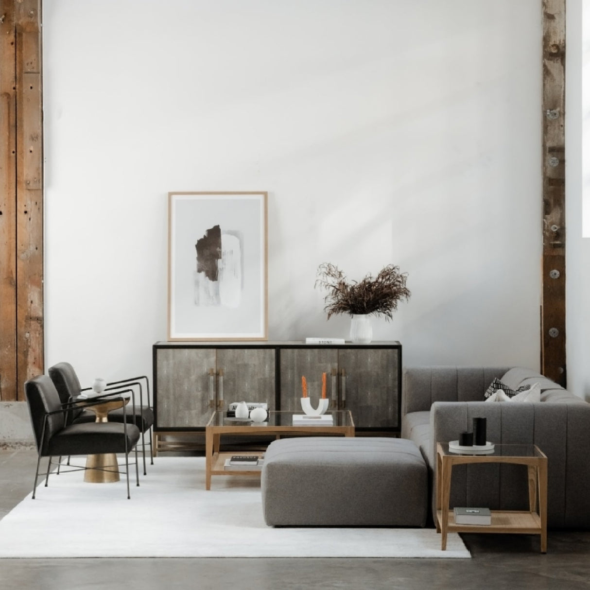 Modern European furniture - Vegan Leather 4-Door Sideboard - www.oroa.com