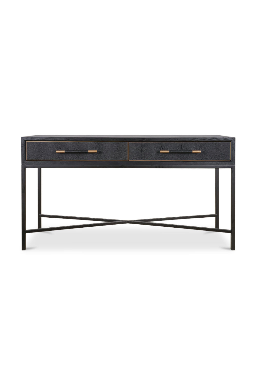 Modern European furniture - Black Vegan Leather Console Table - www.oroa.com