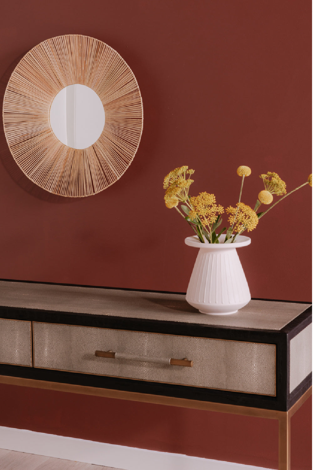 Modern European furniture - Gray Shagreen 2-Drawer Console Table - www.oroa.com | Oroa.com