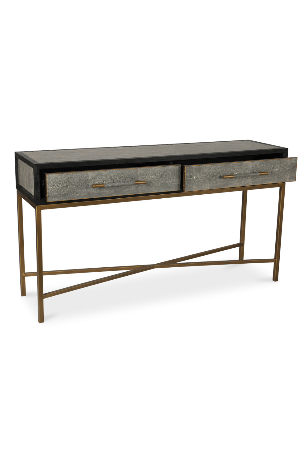 Modern European furniture - Gray Shagreen 2-Drawer Console Table - www.oroa.com | Oroa.com