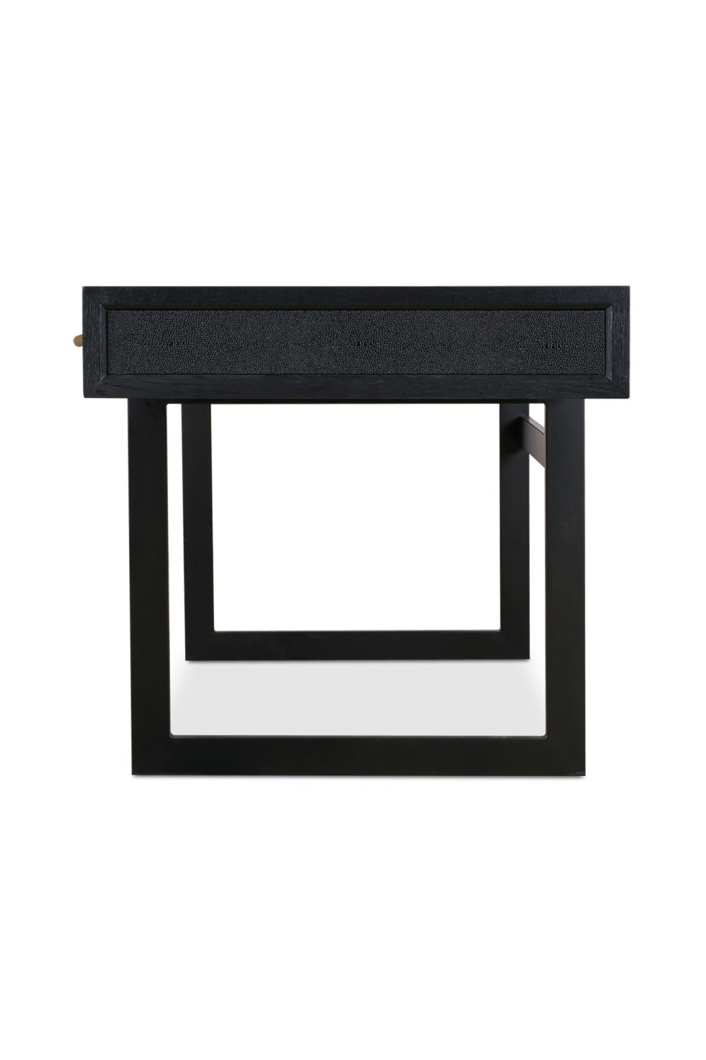 Modern European furniture - Black Vegan Leather 3-Drawer Desk - www.oroa.com