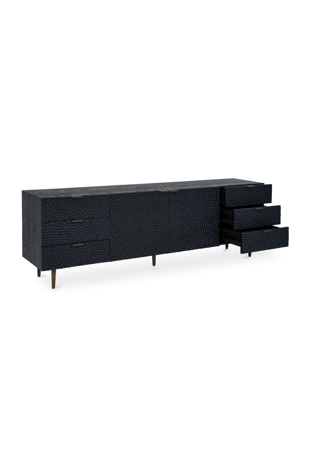 Modern European furniture - Black Relief Carved Sideboard - www.oroa.com