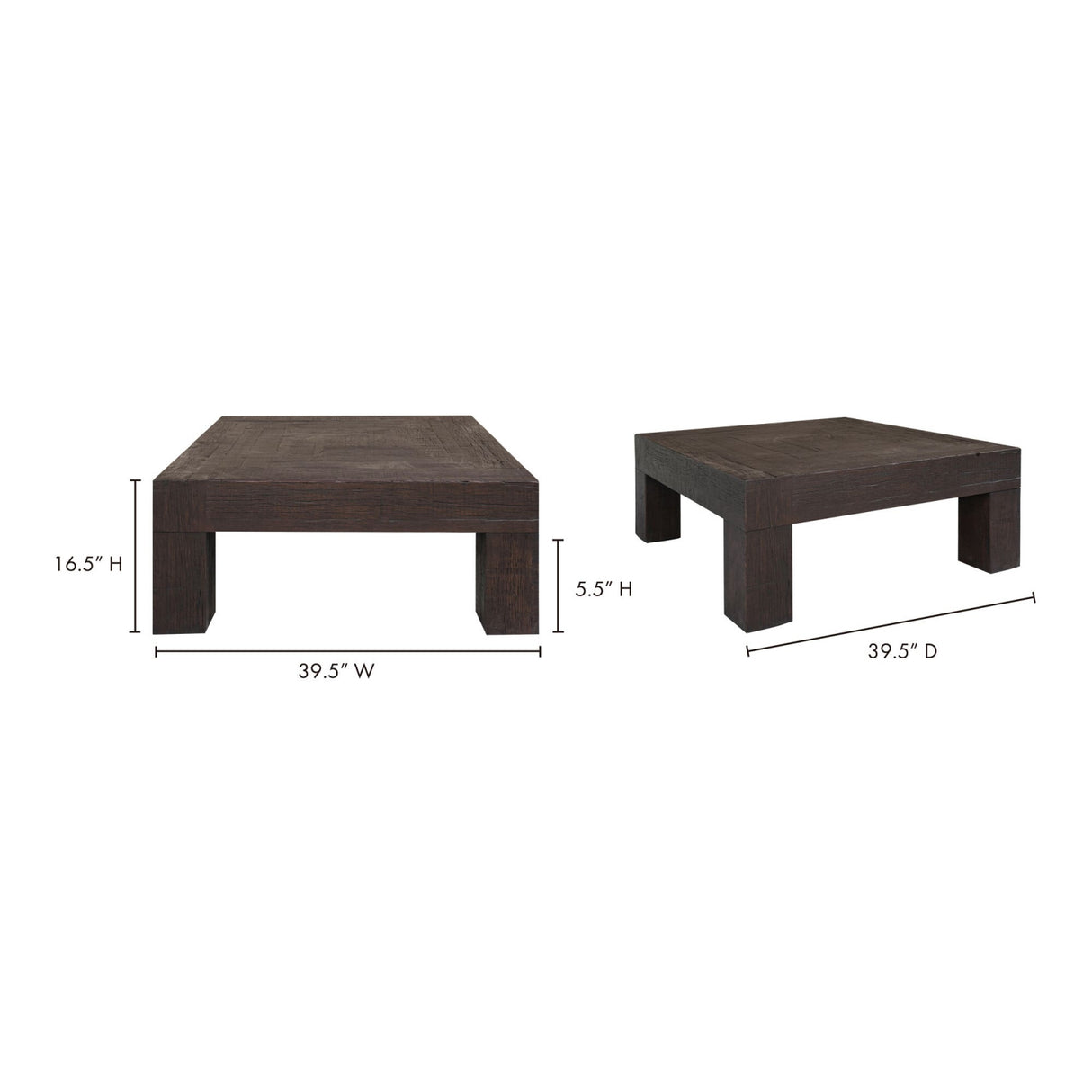 Solid Oak Square Coffee Table | Novi Living Evander