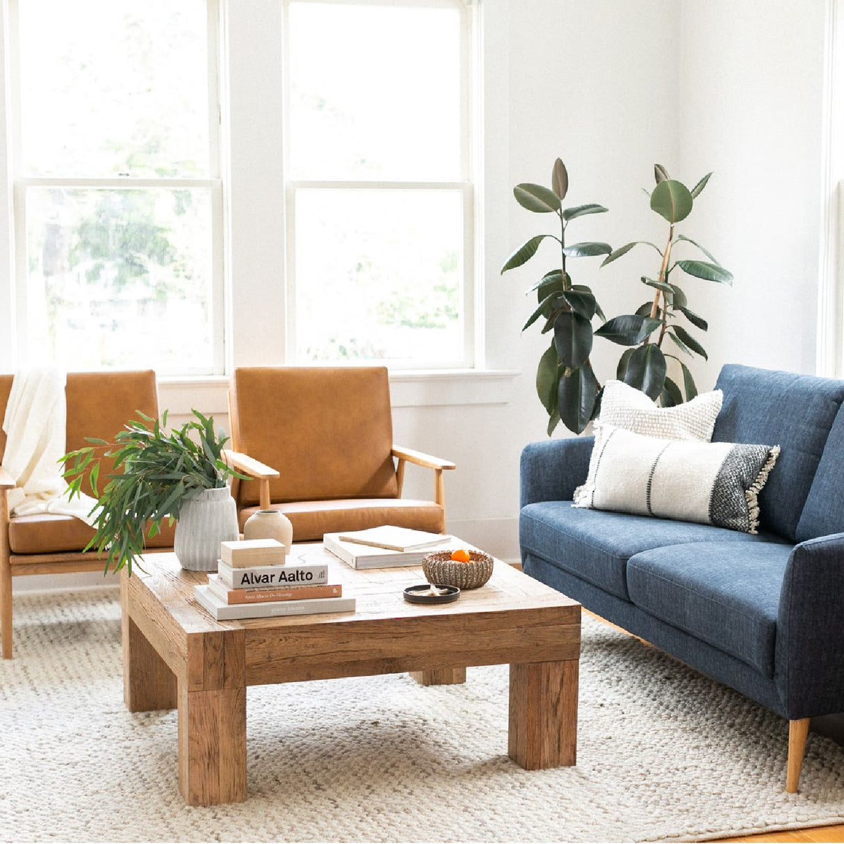 Solid Oak Square Coffee Table | Novi Living Evander