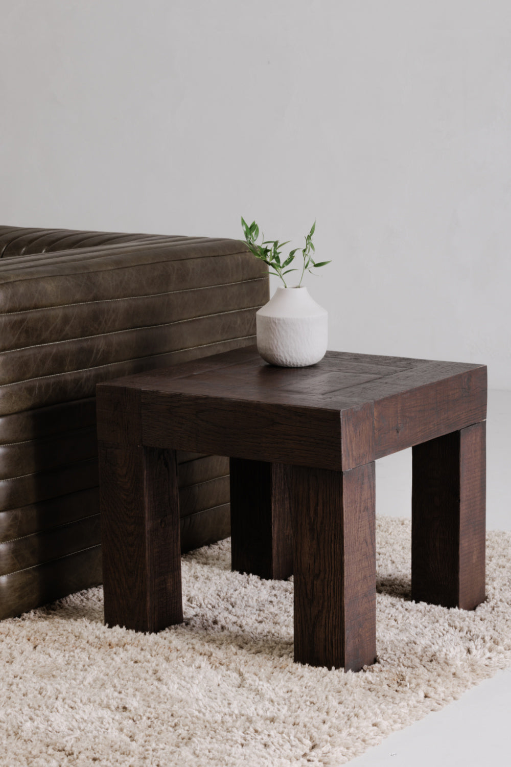 Rustic Oak Square Side Table | Novi Living Evander | Oroa.com