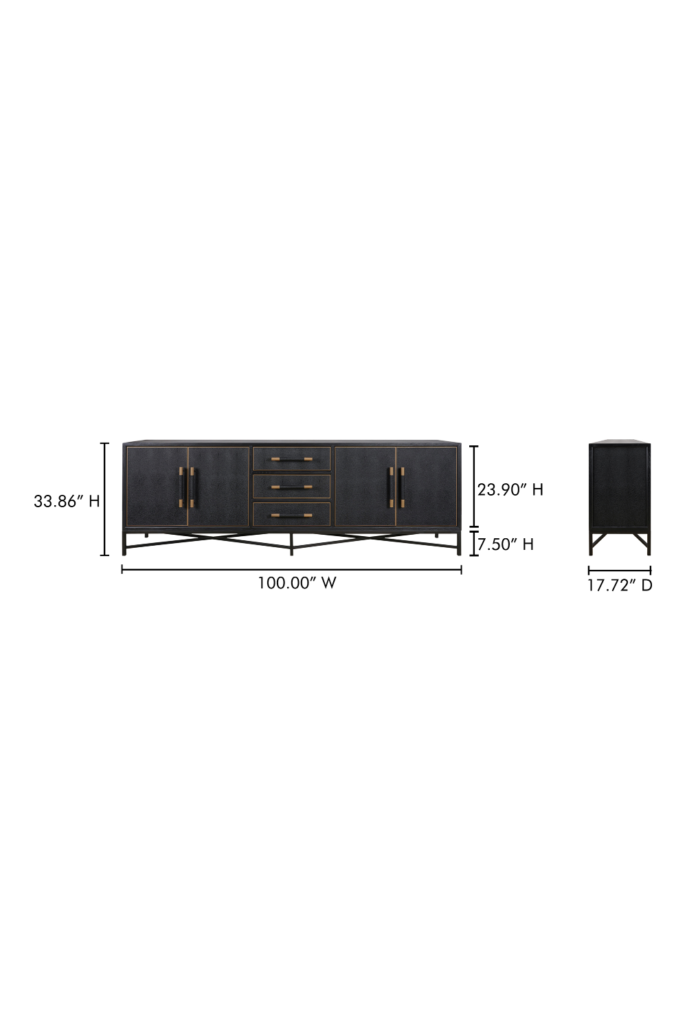 Modern European furniture - Vegan Leather 4-Door Sideboard - www.oroa.com