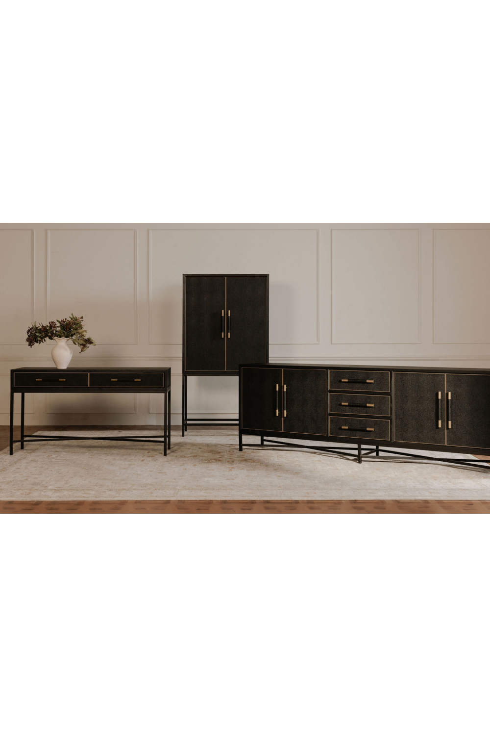 Modern European furniture - Vegan Leather 4-Door Sideboard - www.oroa.com