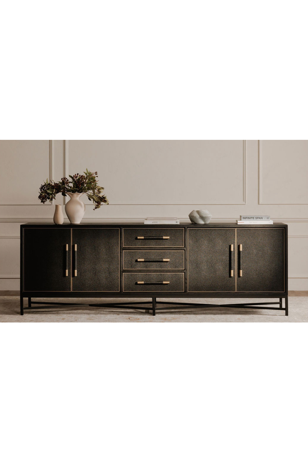 Modern European furniture - Vegan Leather 4-Door Sideboard - www.oroa.com