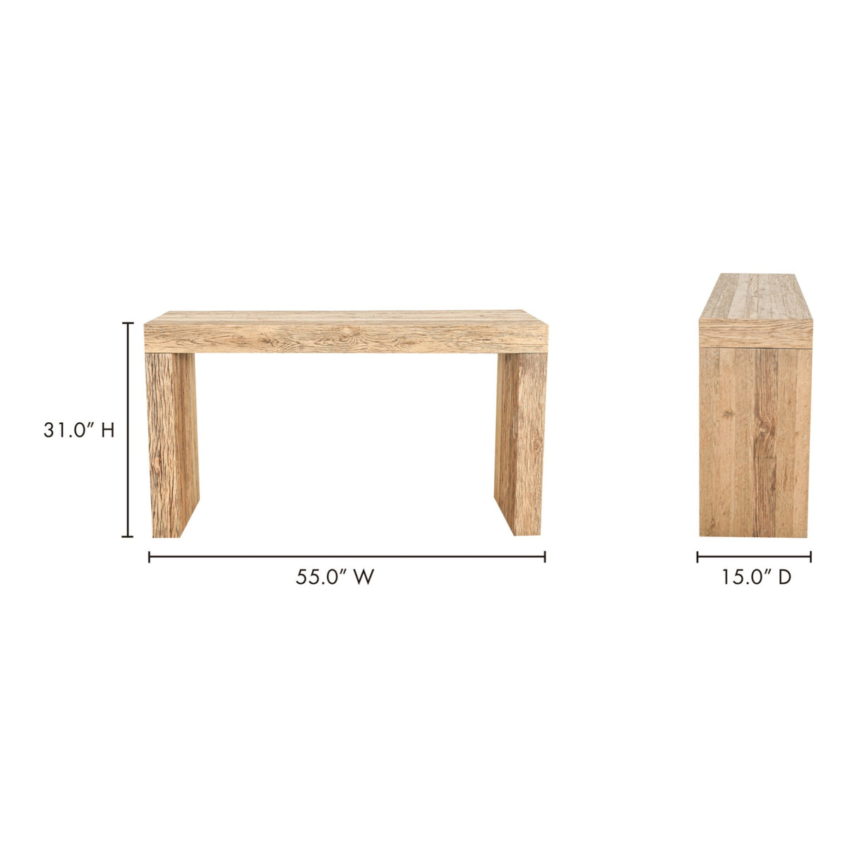 Modern European furniture - Rustic Oak Console Table - www.oroa.com