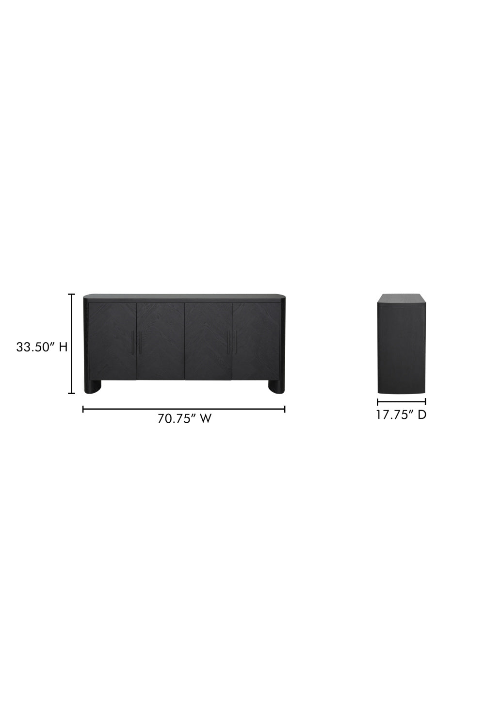 Modern European furniture - Black Herringbone Patterned Sideboard - www.oroa.com