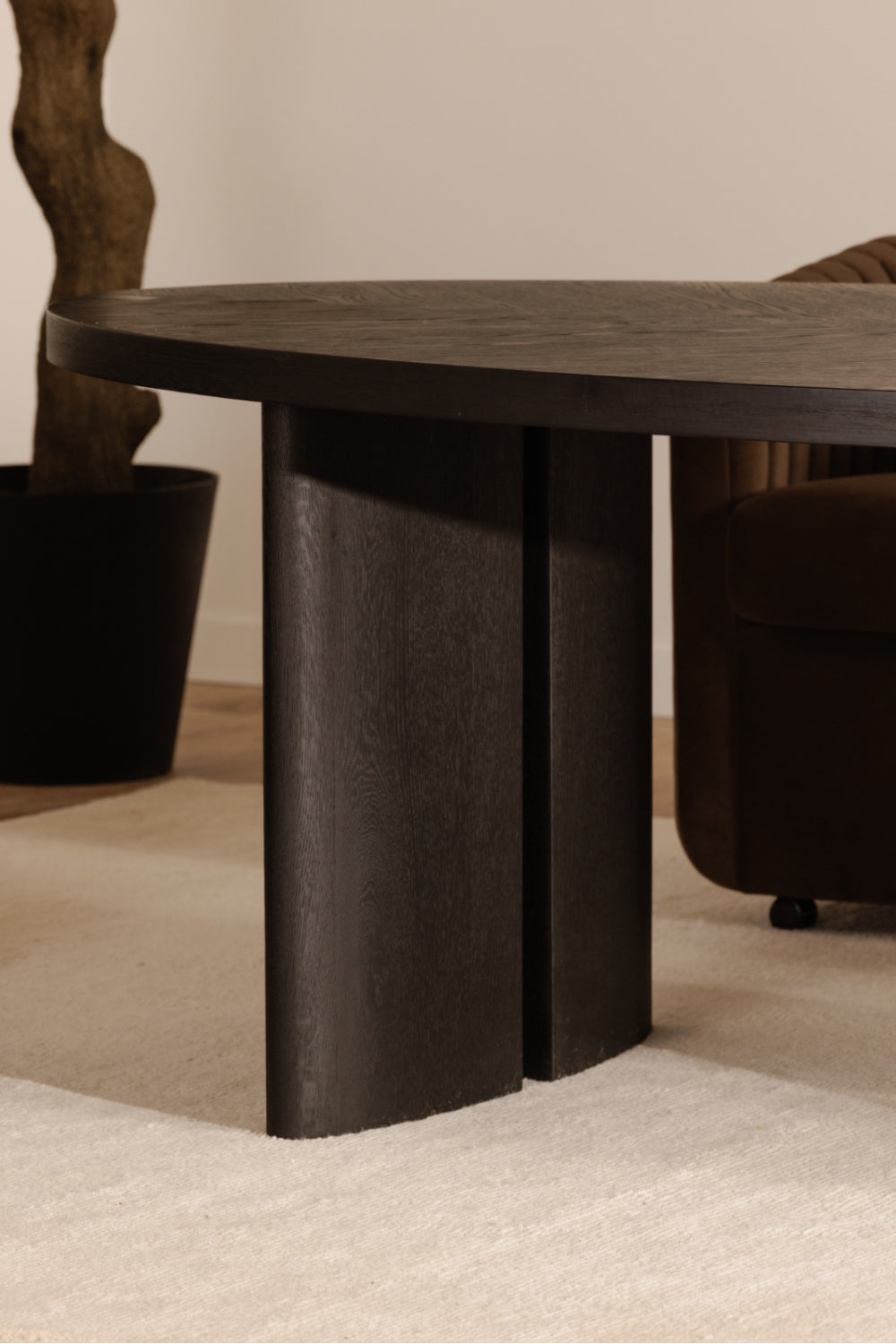 Modern European furniture - Black Herringbone Patterned Dining Table - www.oroa.com