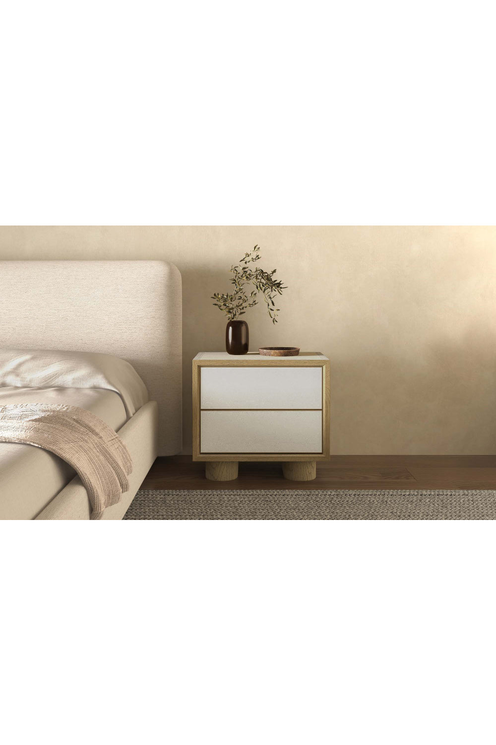Refined Shagreen Nightstand | Novi Living Marcelle | Oroa.com