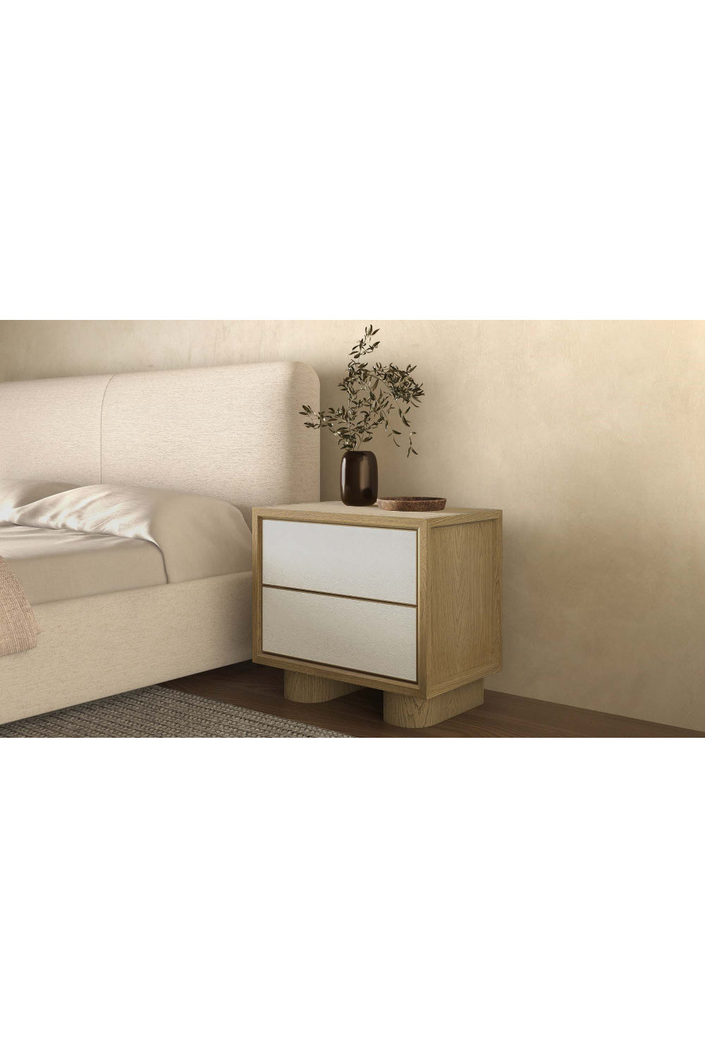 Refined Shagreen Nightstand | Novi Living Marcelle | Oroa.com