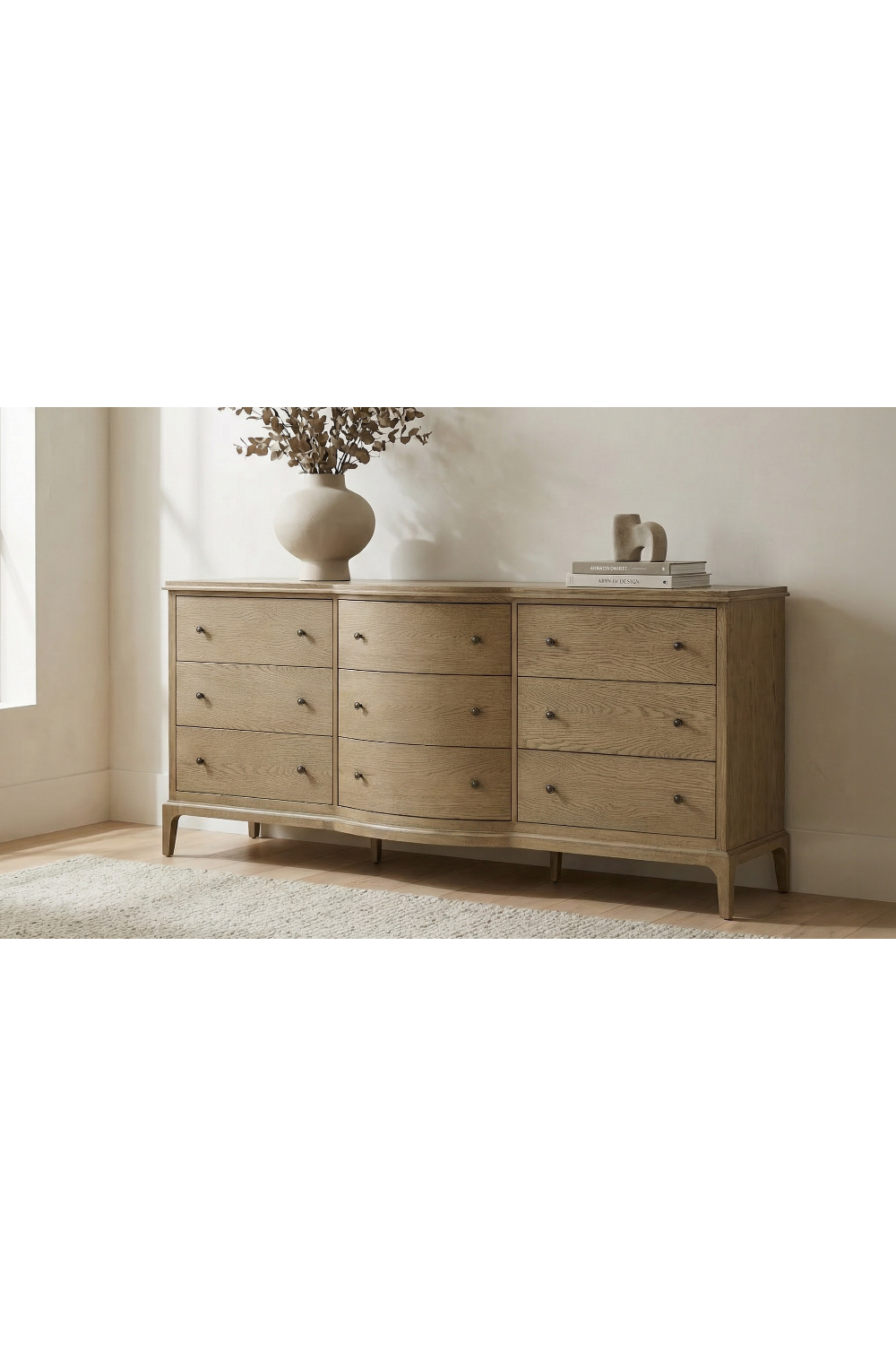 Modern European furniture - Brown Oak 9-Drawer Dresser - www.oroa.com