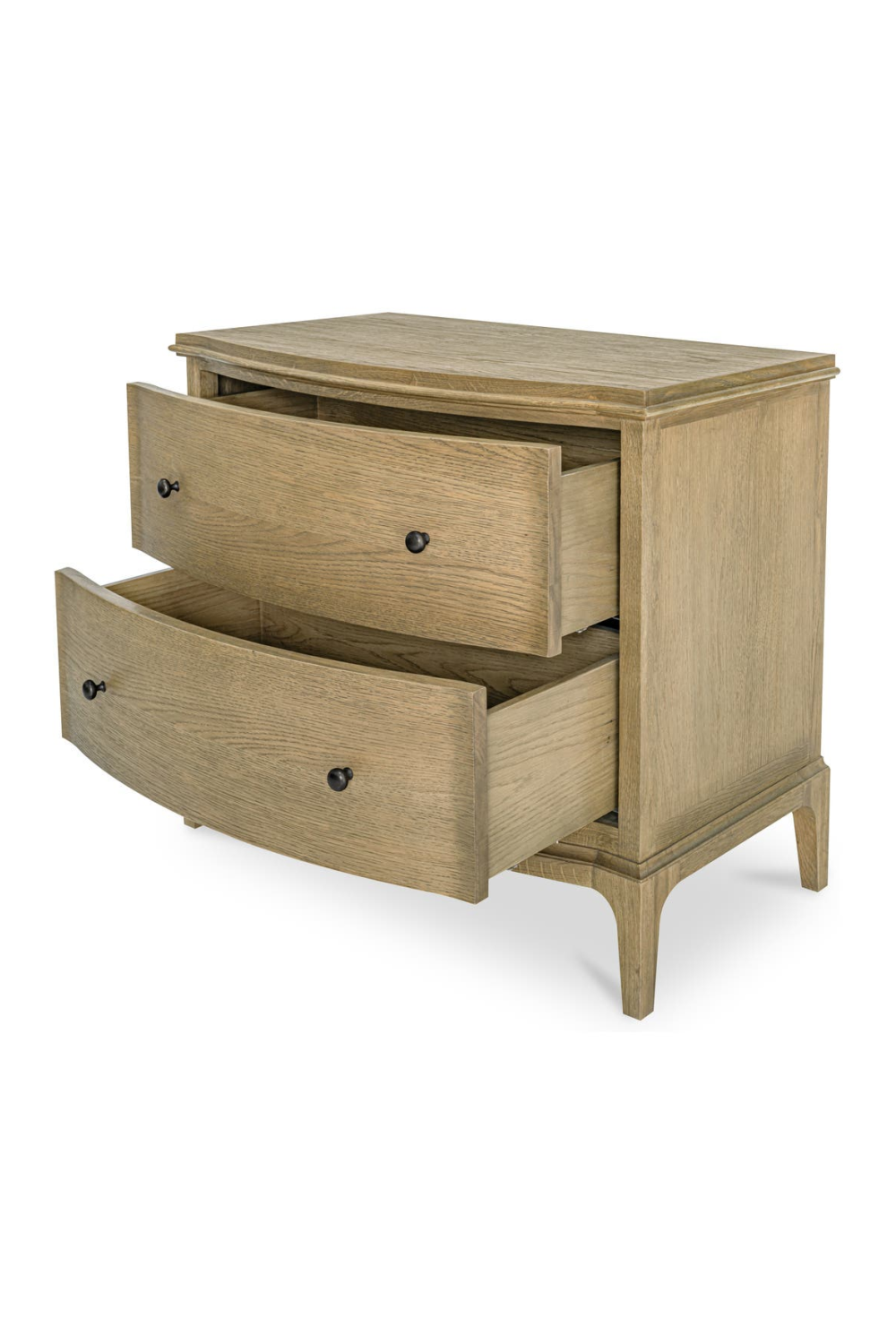 Modern European furniture - Brown Oak 2-Drawer Nightstand - www.oroa.com