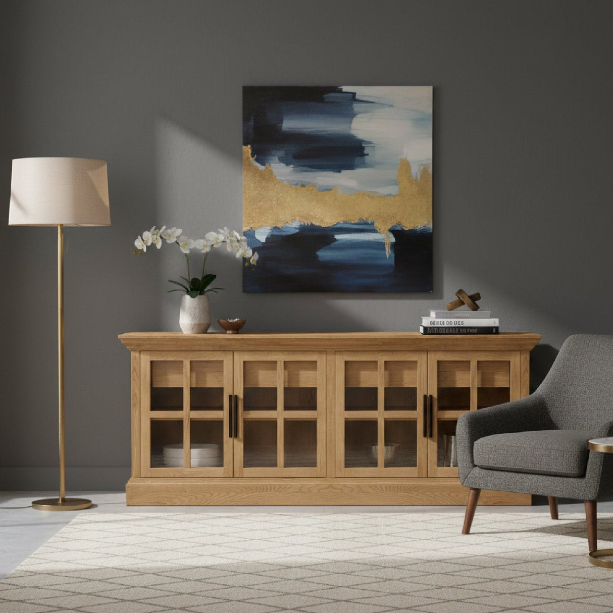 Modern European furniture - Oak 4-Door Sideboard - www.oroa.com