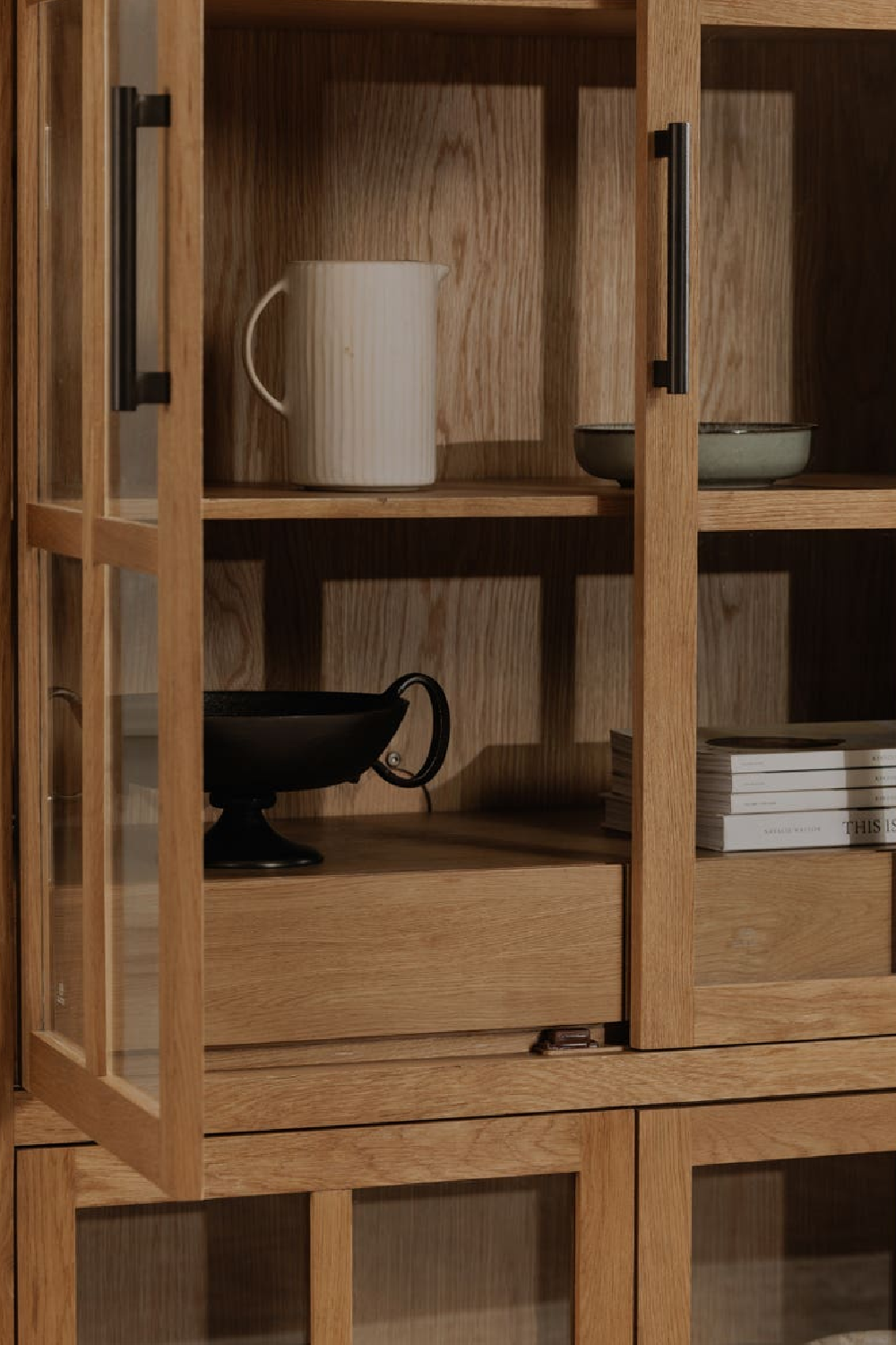 Modern European furniture - Oak 4-Door Tall Cabinet - www.oroa.com