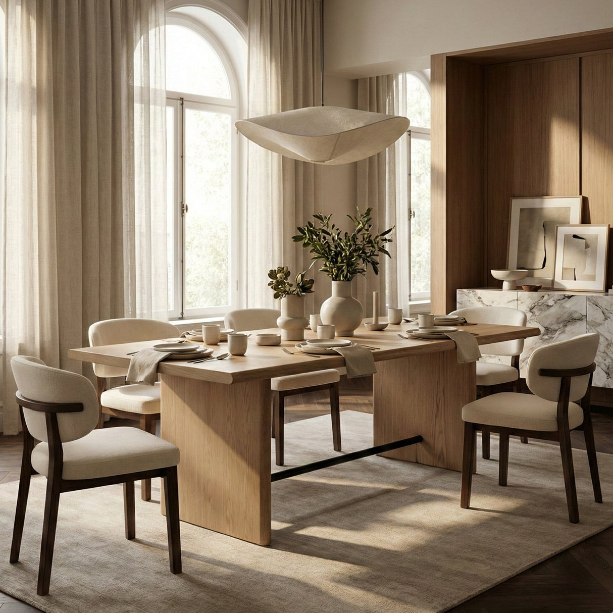 Modern European furniture - Natural Oak Dining Table - www.oroa.com