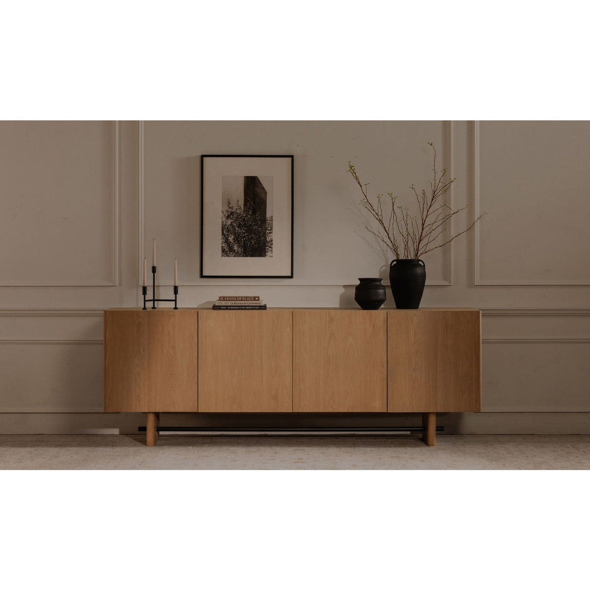 Modern European furniture - 4-Door Natural Oak Sideboard - www.oroa.com