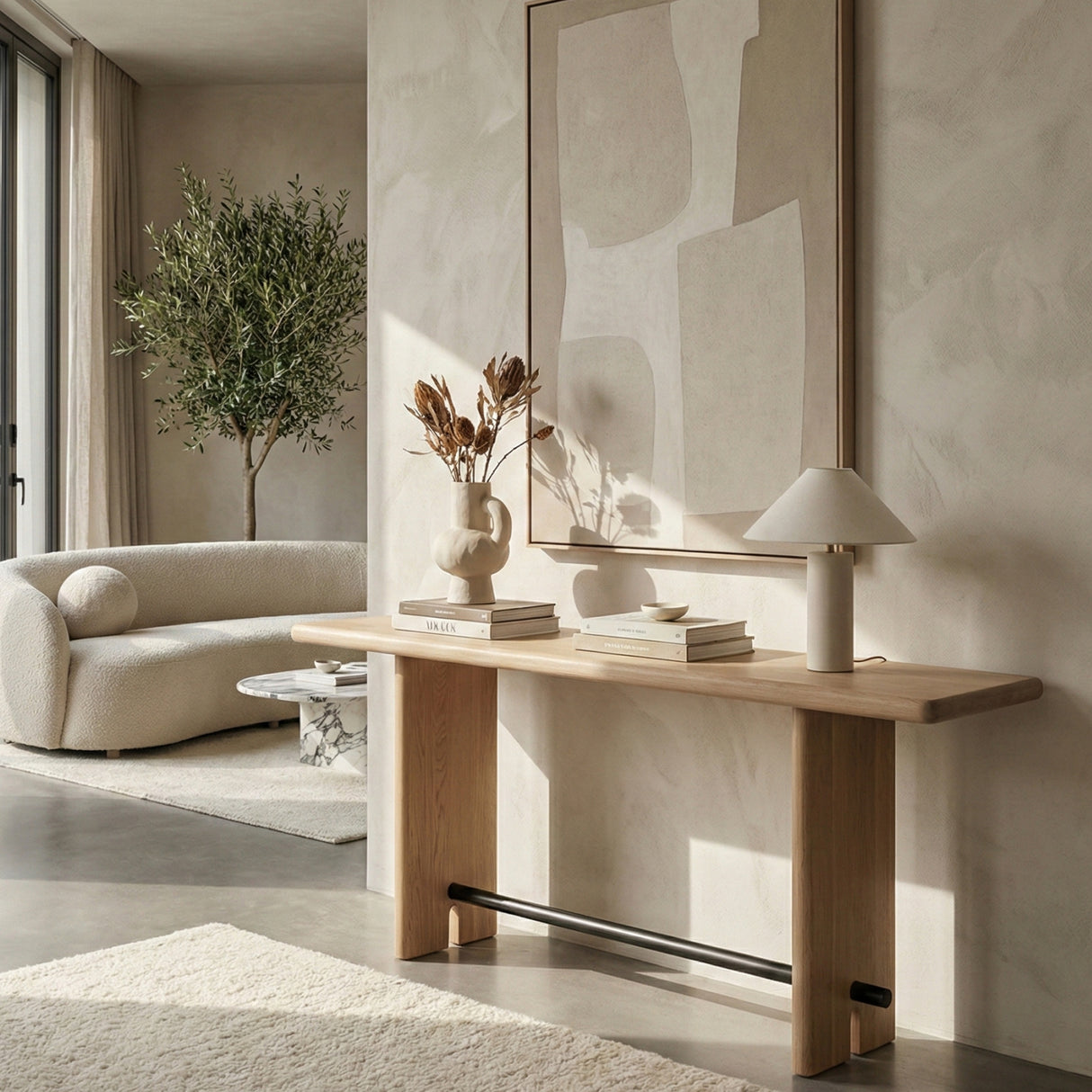 Modern European furniture - Natural Oak Console Table - www.oroa.com
