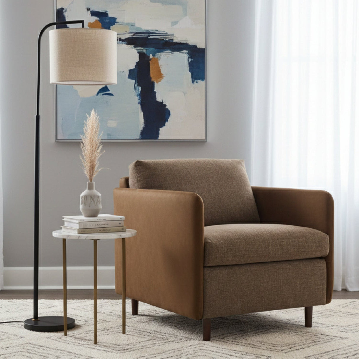 Modern European furniture - Leather Arm Accent Chair - www.oroa.com