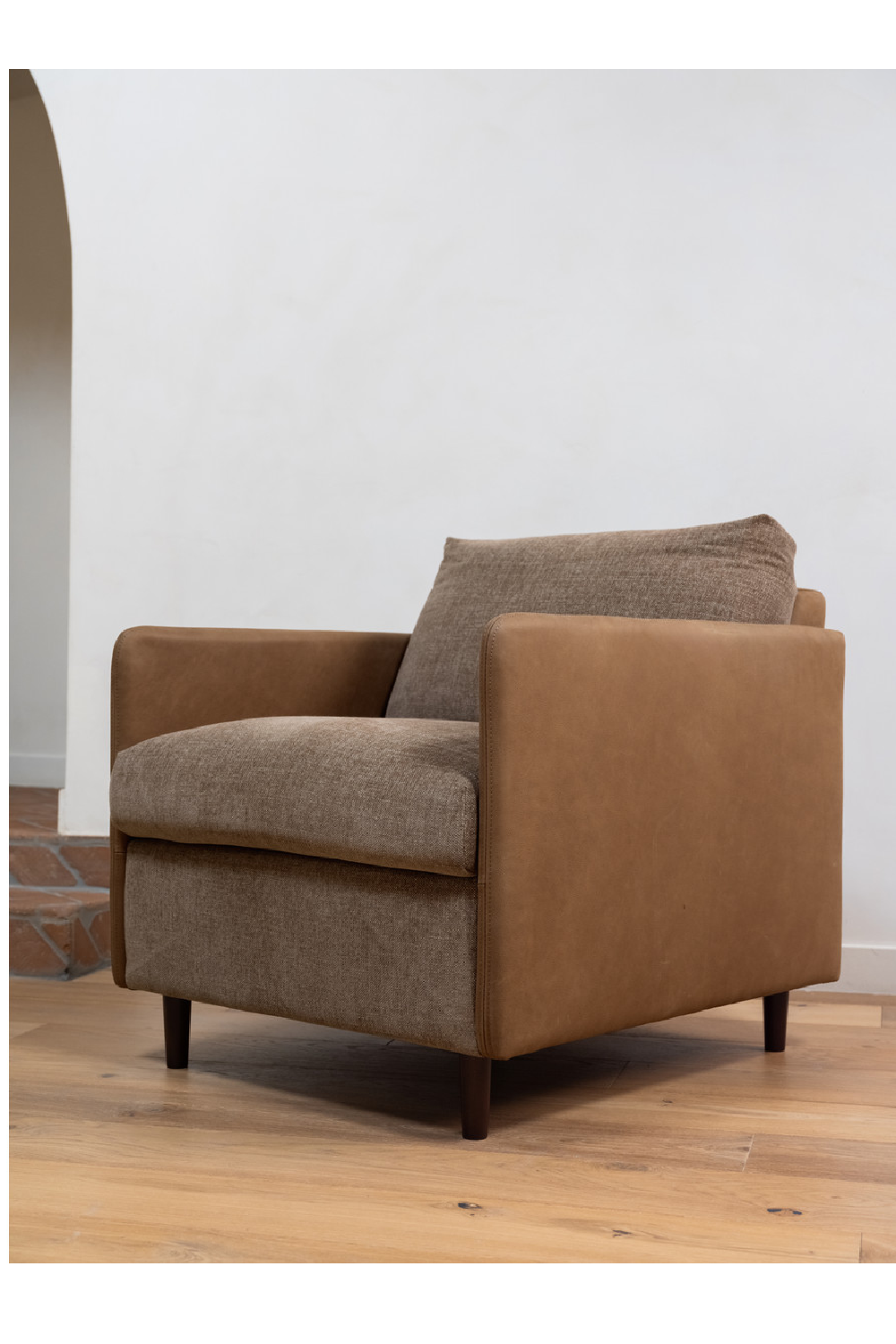 Modern European furniture - Leather Arm Accent Chair - www.oroa.com