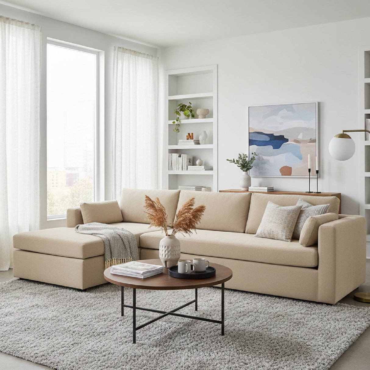 Modern European furniture - Sectional Sofa with Storage Chaise - www.oroa.com