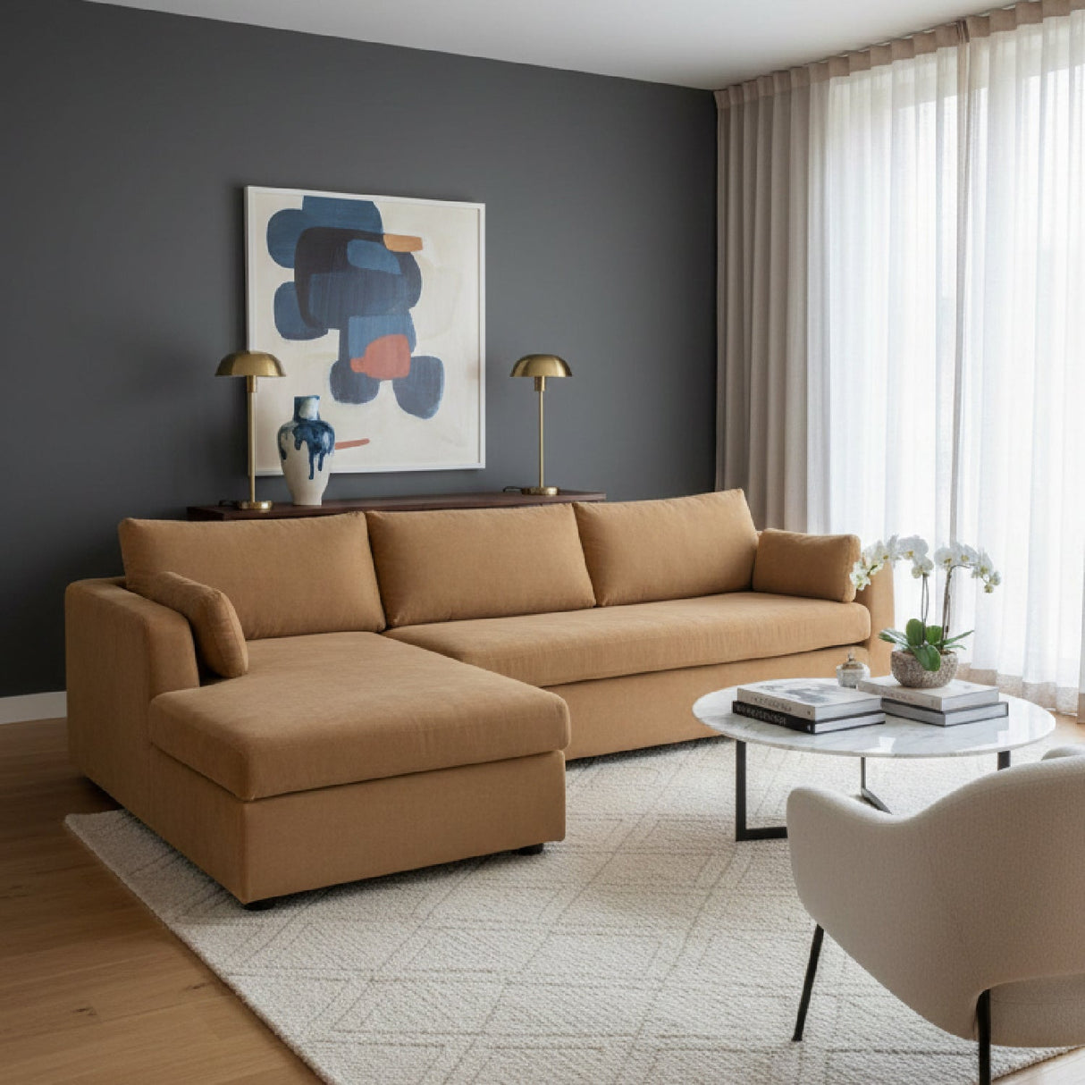 Modern European furniture - Sectional Sofa with Storage Chaise - www.oroa.com