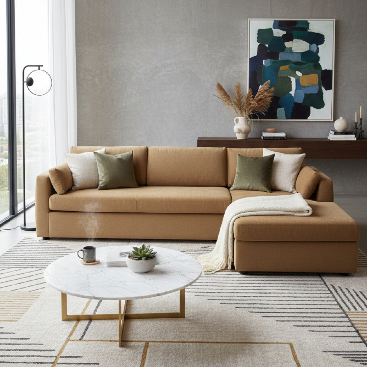 Modern European furniture - Sectional Sofa with Storage Chaise - www.oroa.com